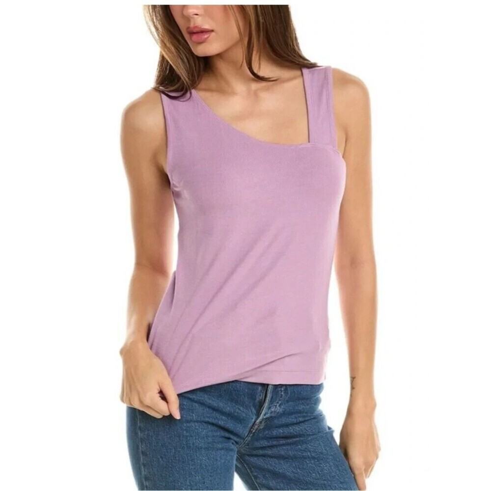 Women's Cabi #6387 Radiant Lilac Purple Ribbed Rayon Stretch Tank Top Medium